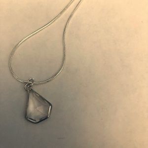 Vintage crystal pendant with silver necklace